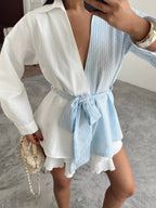 Blue white shirt