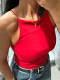 Red/Black/White top