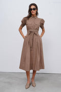 Brown beige dress