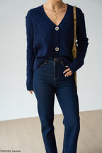 Dark blue / brown cardigan
