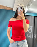 Red/Black/white top