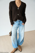 Dark blue / brown cardigan