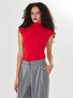 Red/Beige top