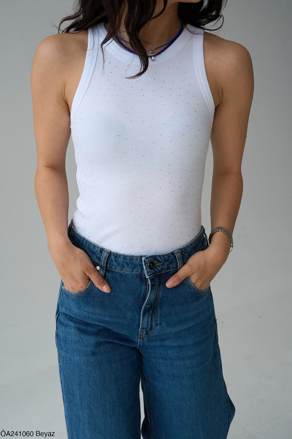 Pink white top