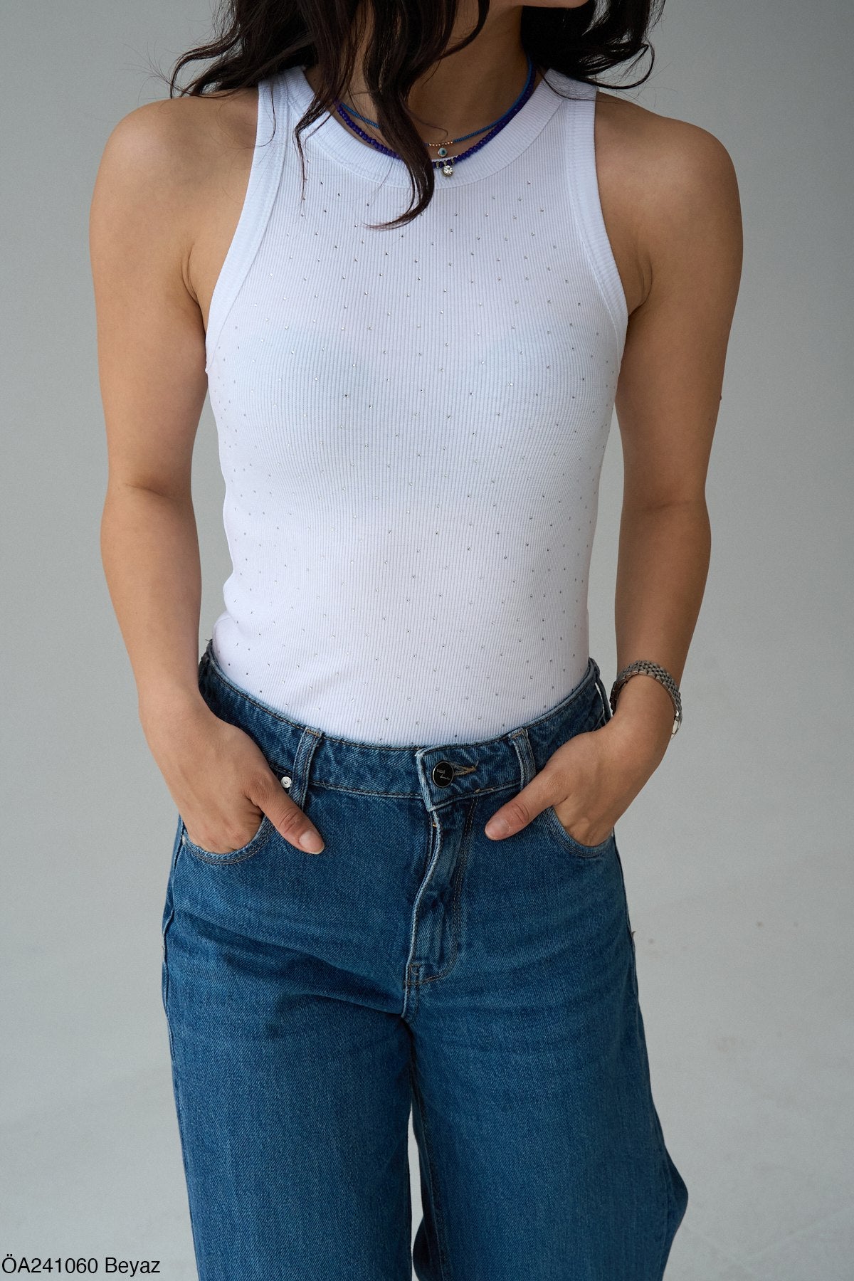 Pink white top