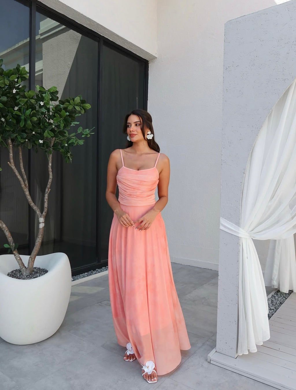 Orange pink dress