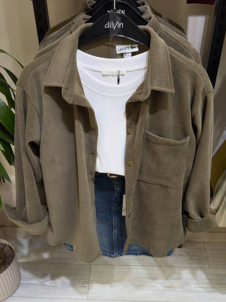 Olive green / brown shirt