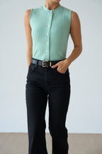 Mint/ beige vest