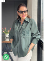 Brown/olive green shirt