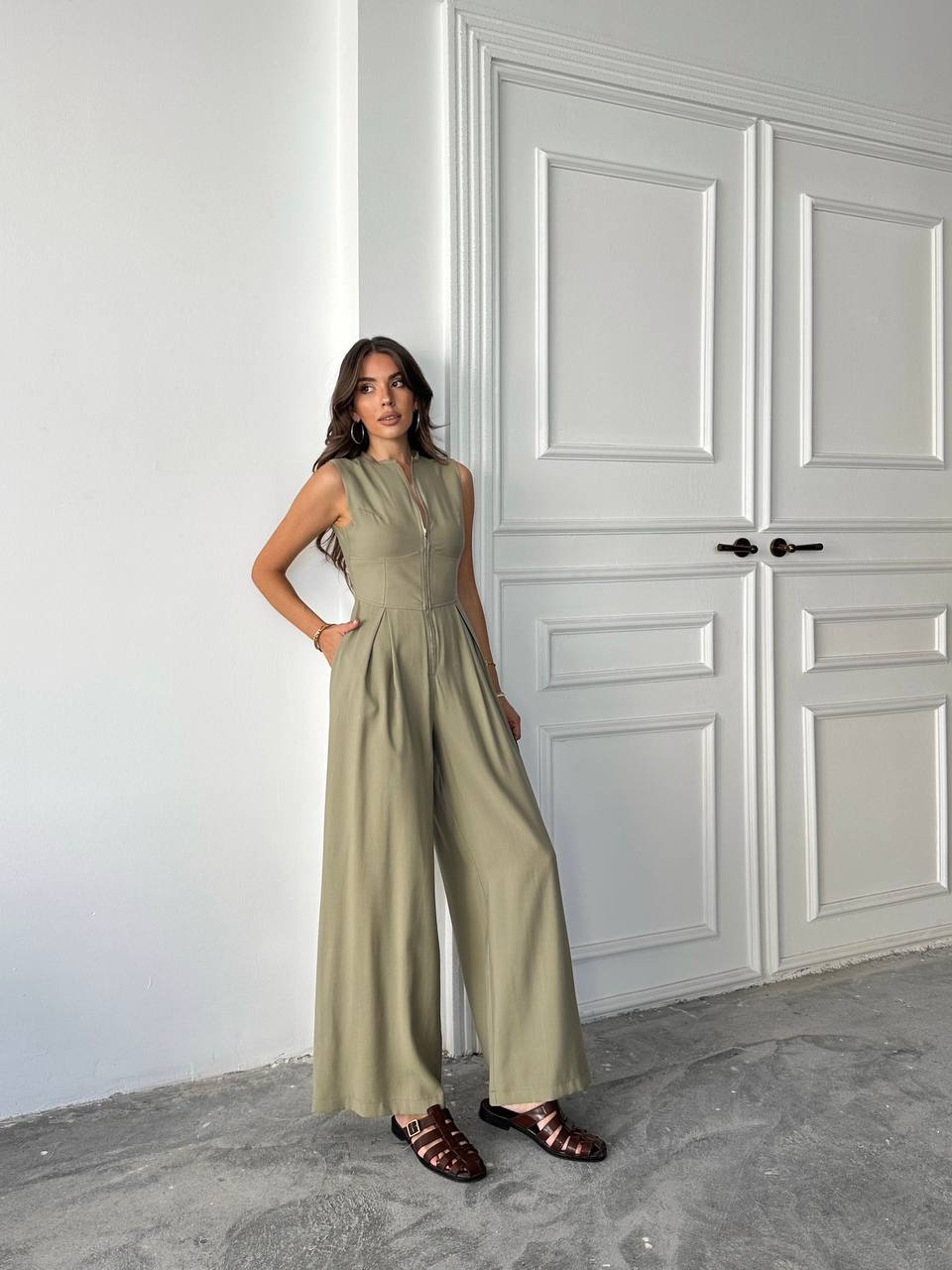 Olive green jumpsuit