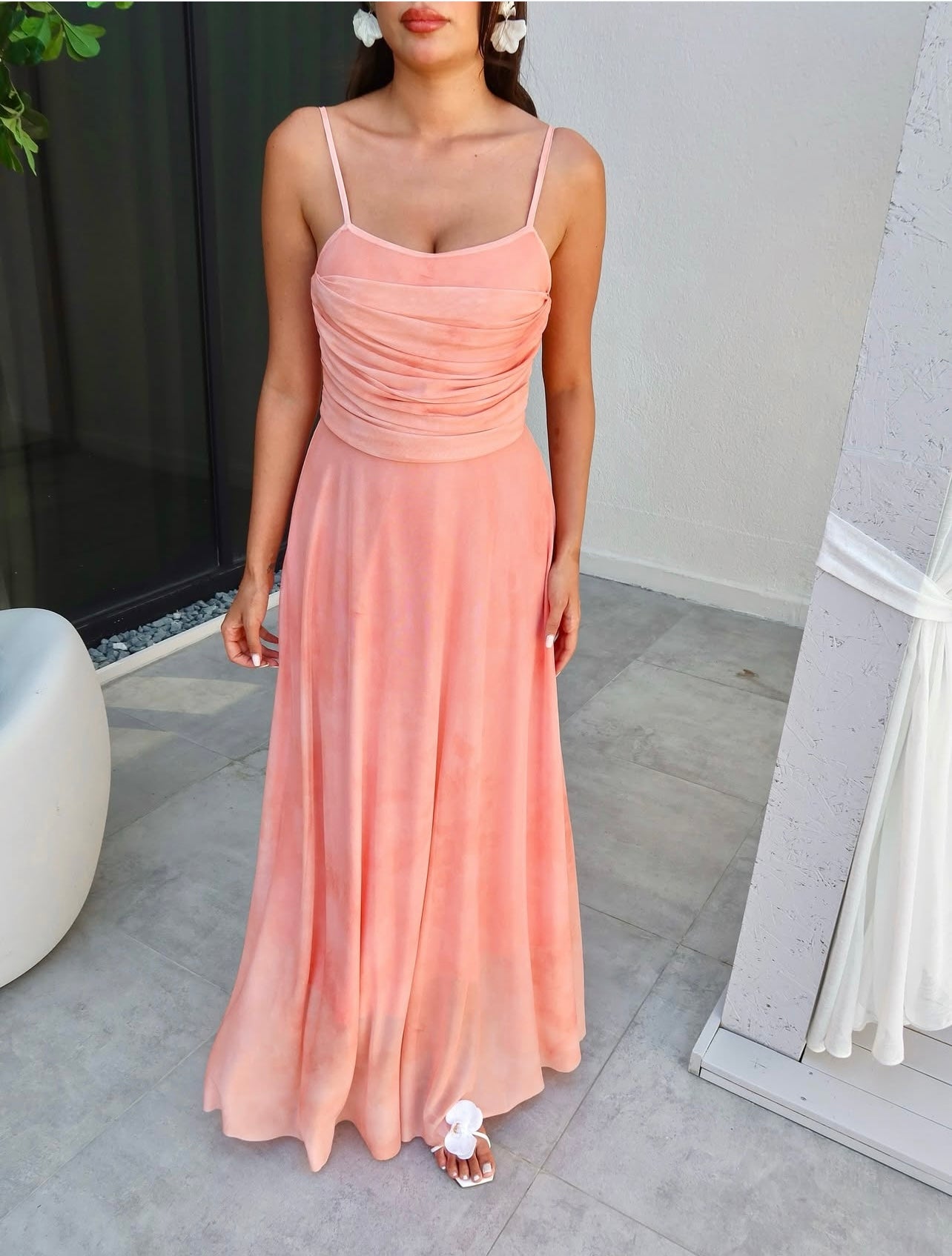 Orange pink dress