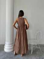 Brown Pink dress