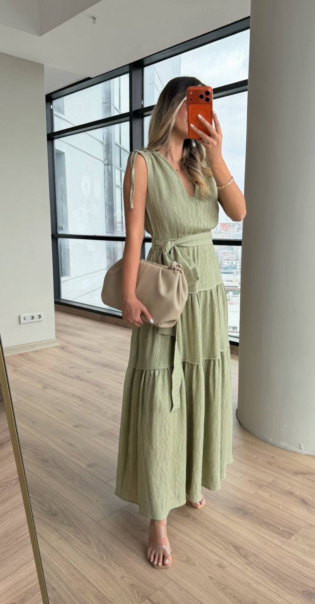 Olive green dress