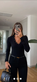 Brown/ black top