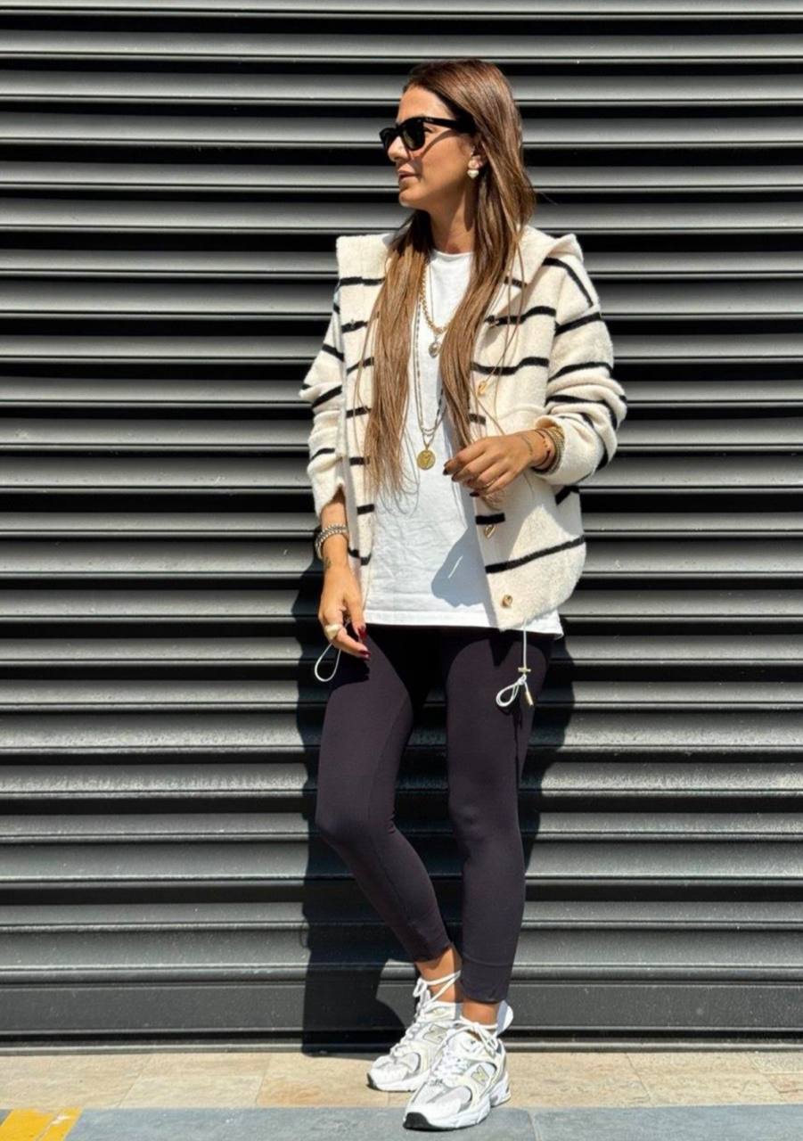 Black white cardigan