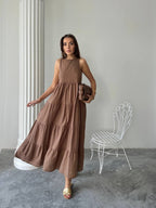 Brown Pink dress