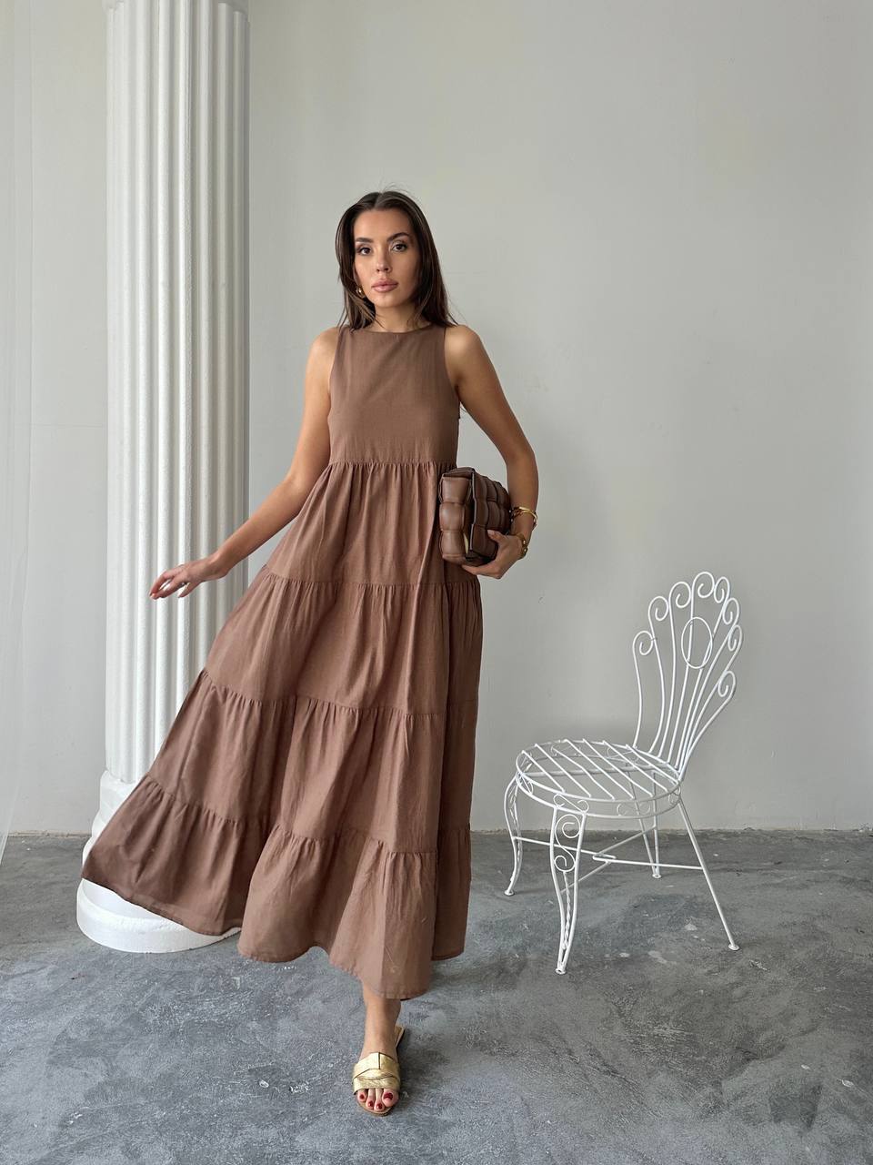 Brown Pink dress