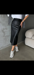 Black leather skirt
