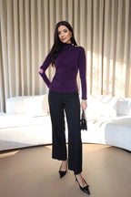 Purple/black top
