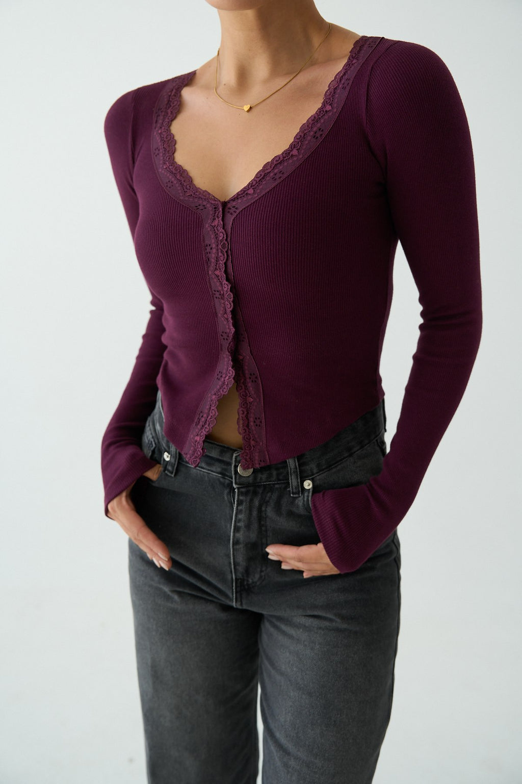 Burgundy/ Dark Brown top