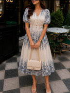 White blue dress