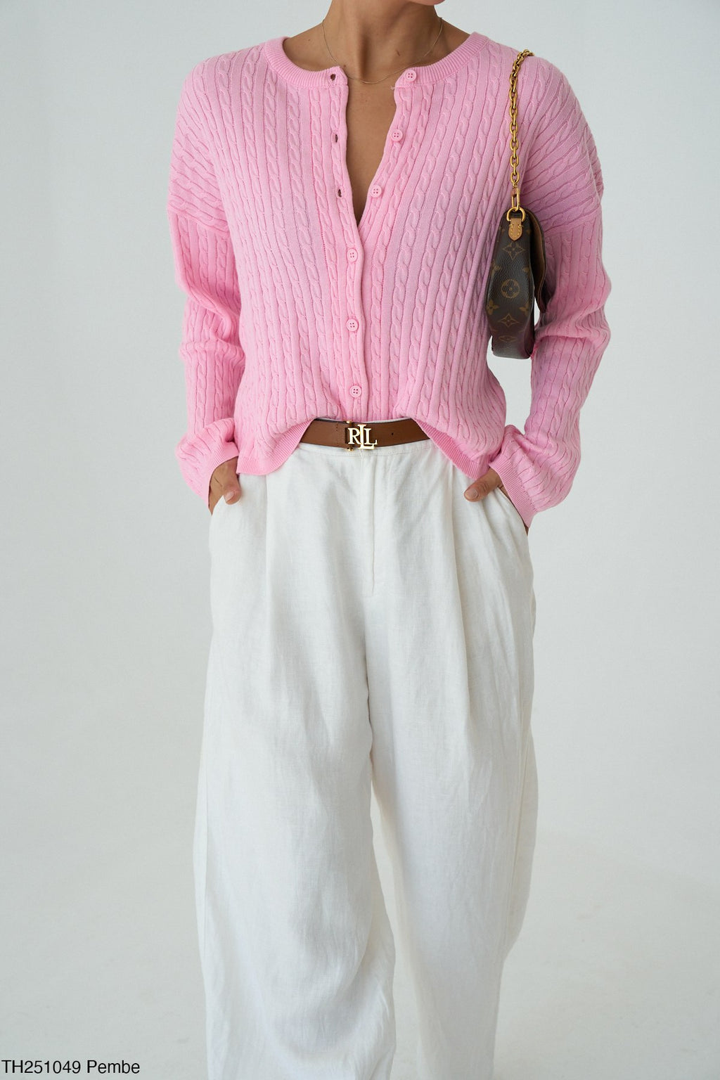 Pink cardigan