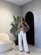 Olive green/ Beige Jacket
