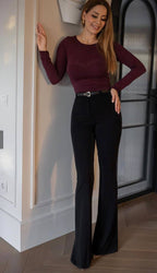 Black pant with belt