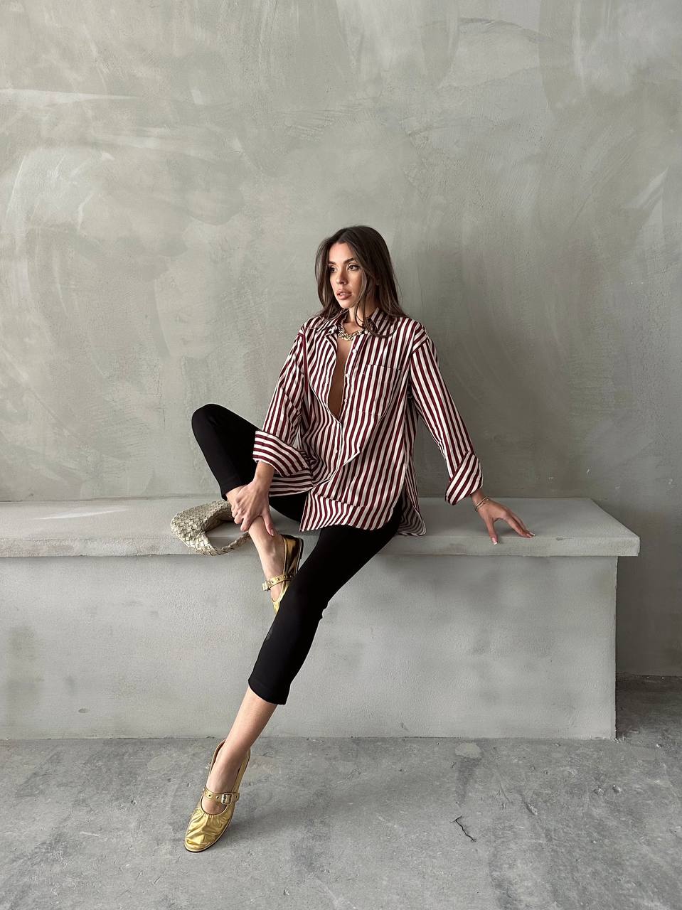 Burgundy White shirt