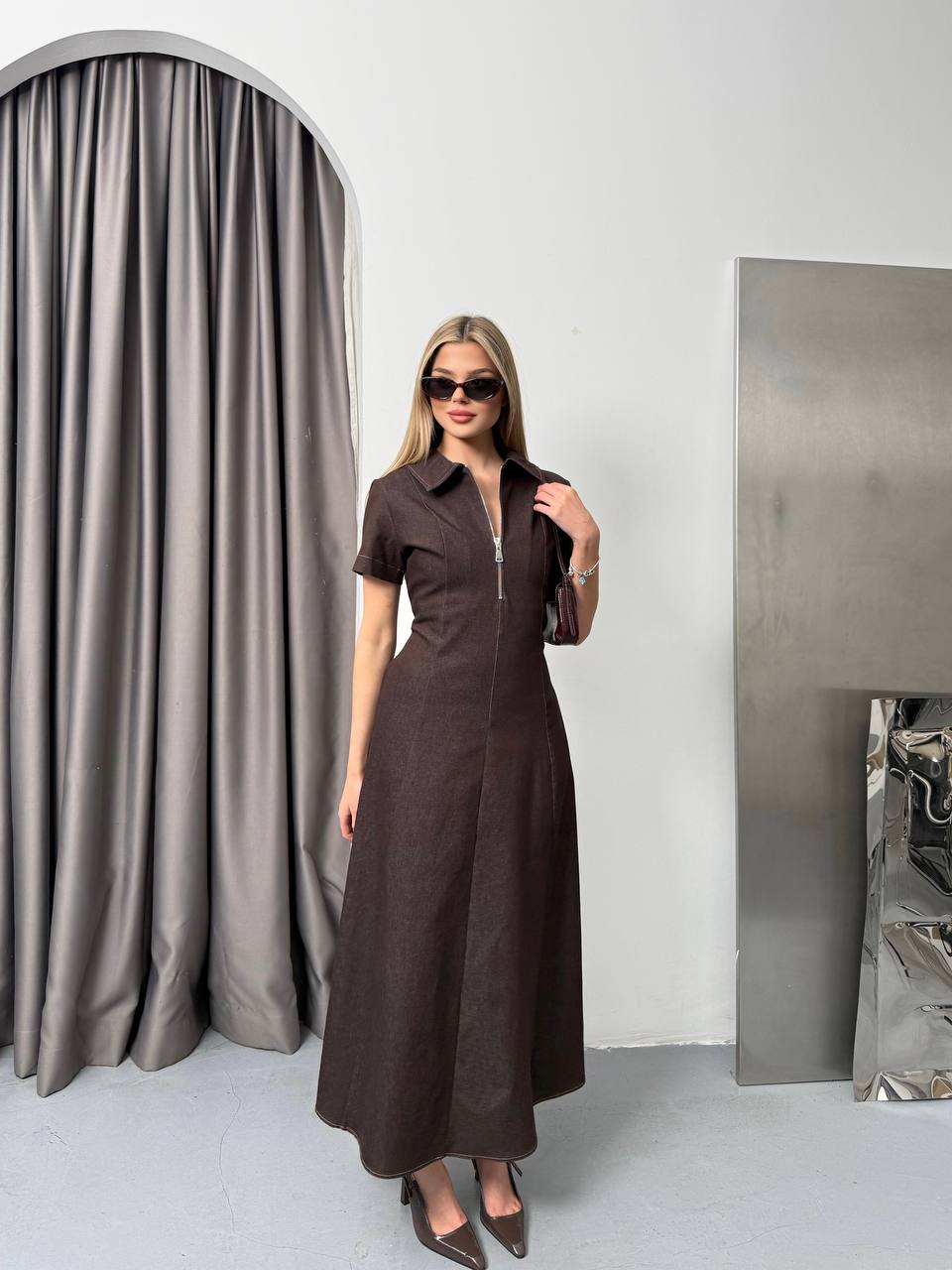 Brown jeans dress