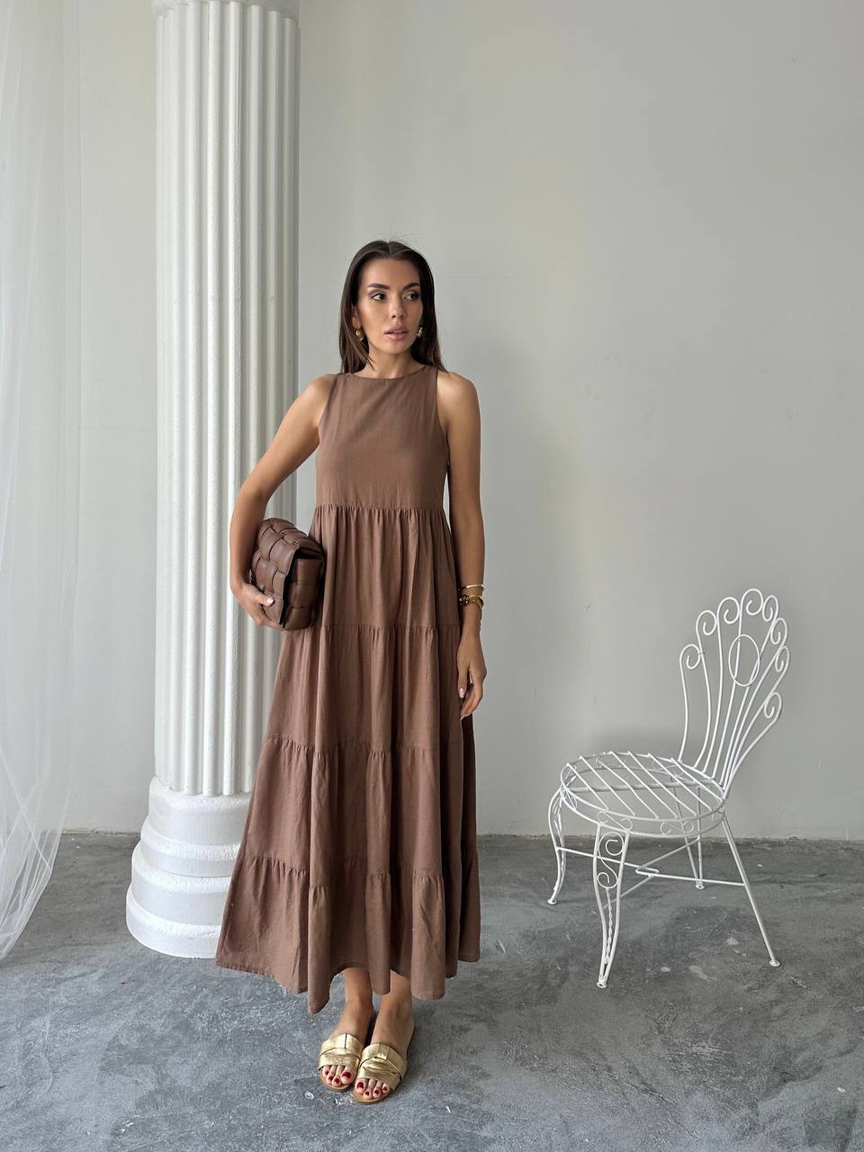 Brown Pink dress