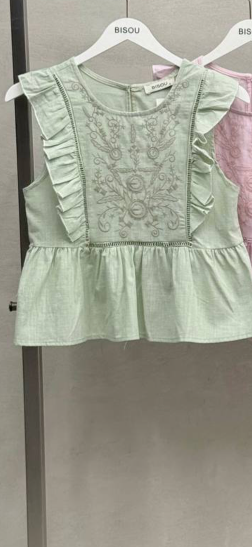 Baby blue/ Green top