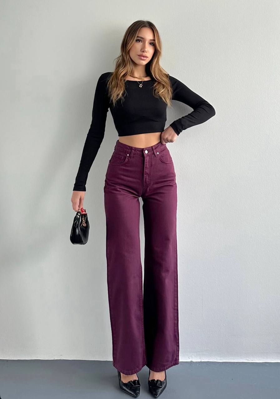 Burgundy jeans