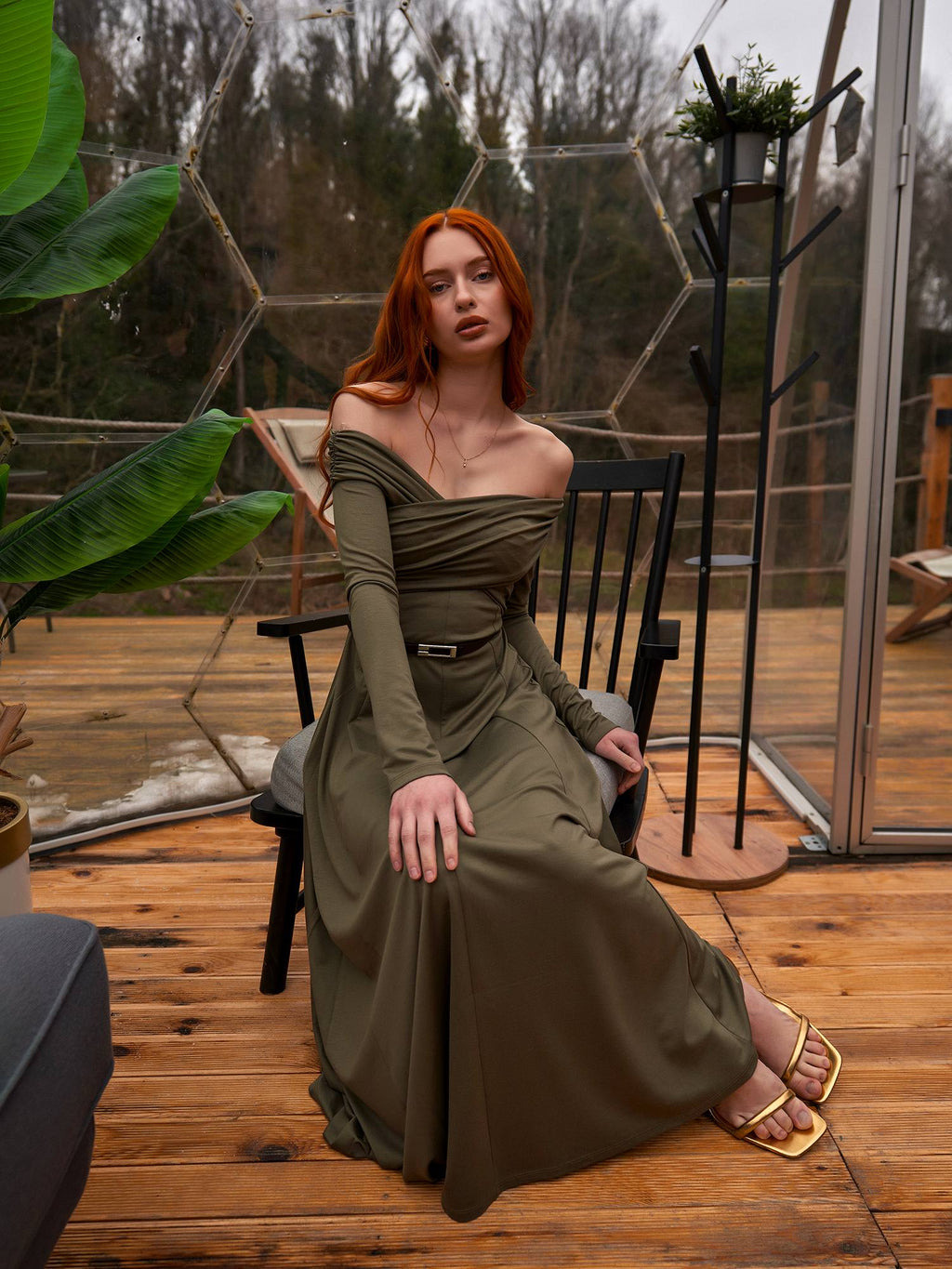 Olive green dress