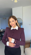 Burgundy/Beige top