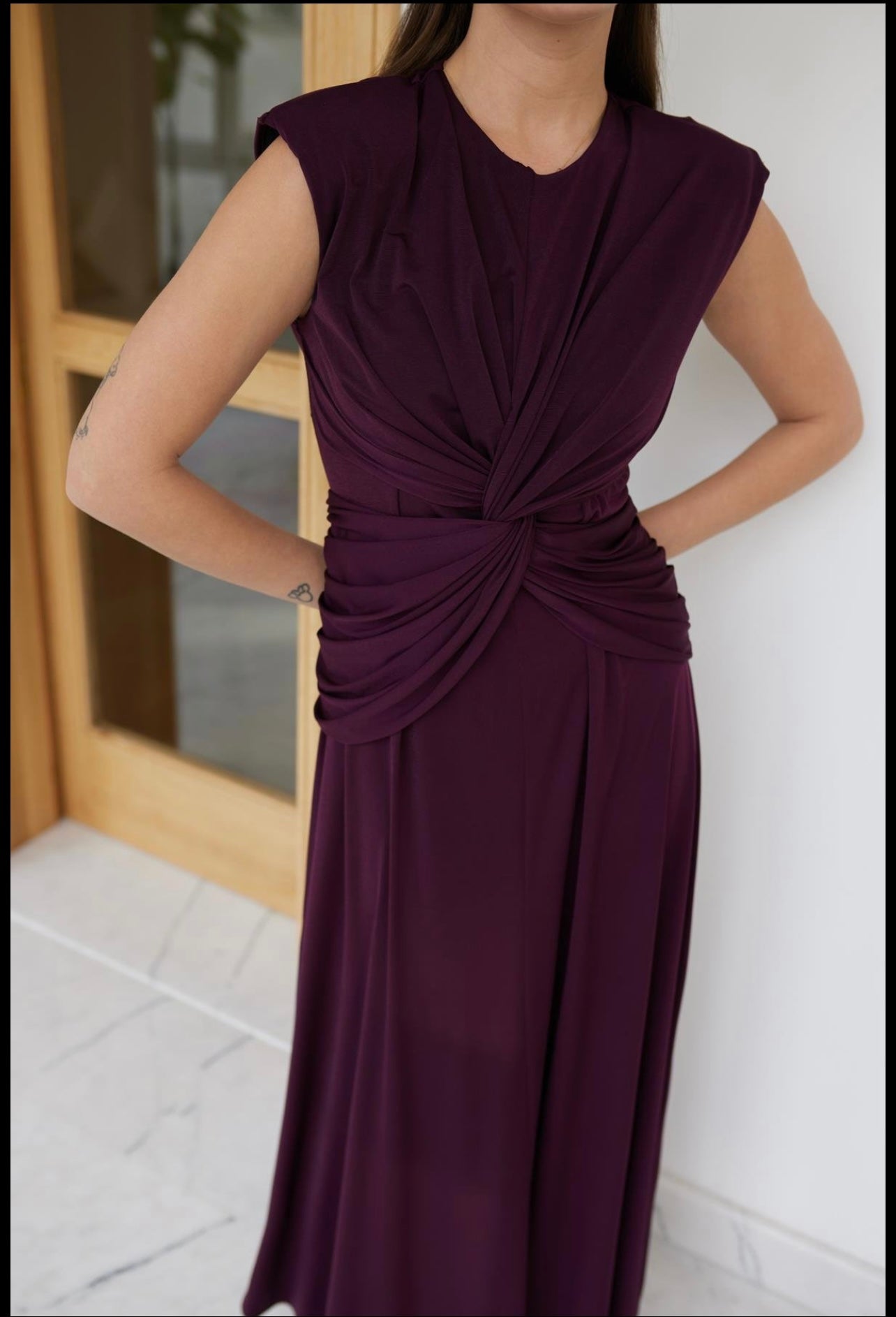 Burgundy/ black dress