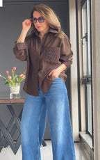 Brown/olive green shirt