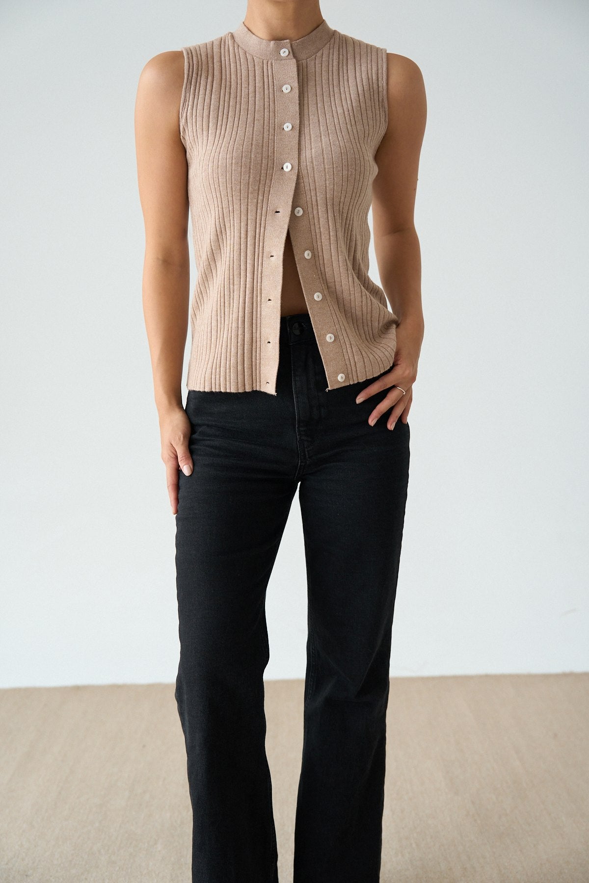 Mint/ beige vest