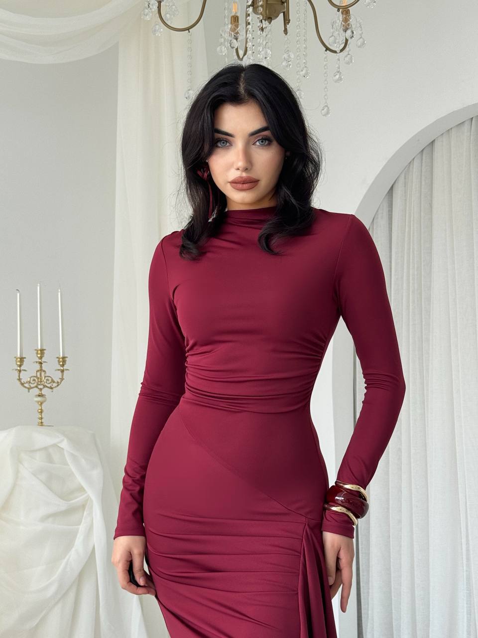 Burgundy dress