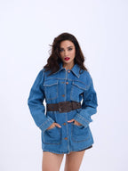 Jeans jacket with belt