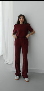 Burgundy/ blue navy set