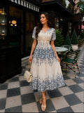 White blue dress