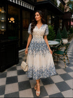 White blue dress