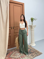 Olive green / navy pants