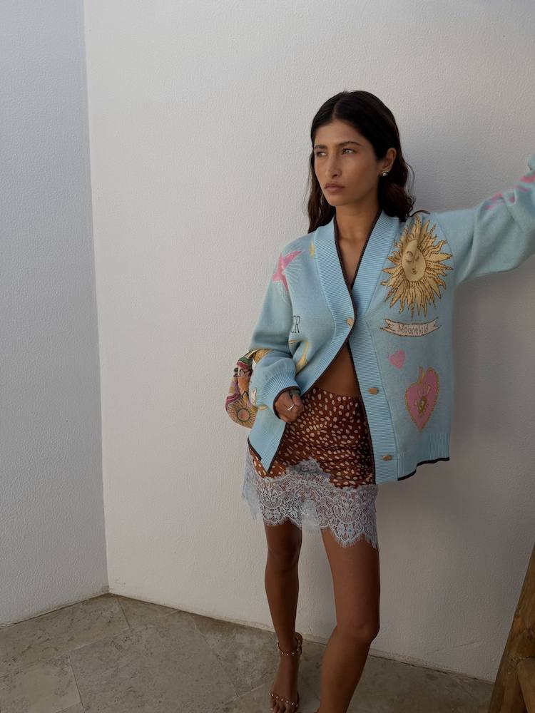 Blue cardigan