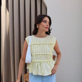 Pink/yellow/ baby blue top