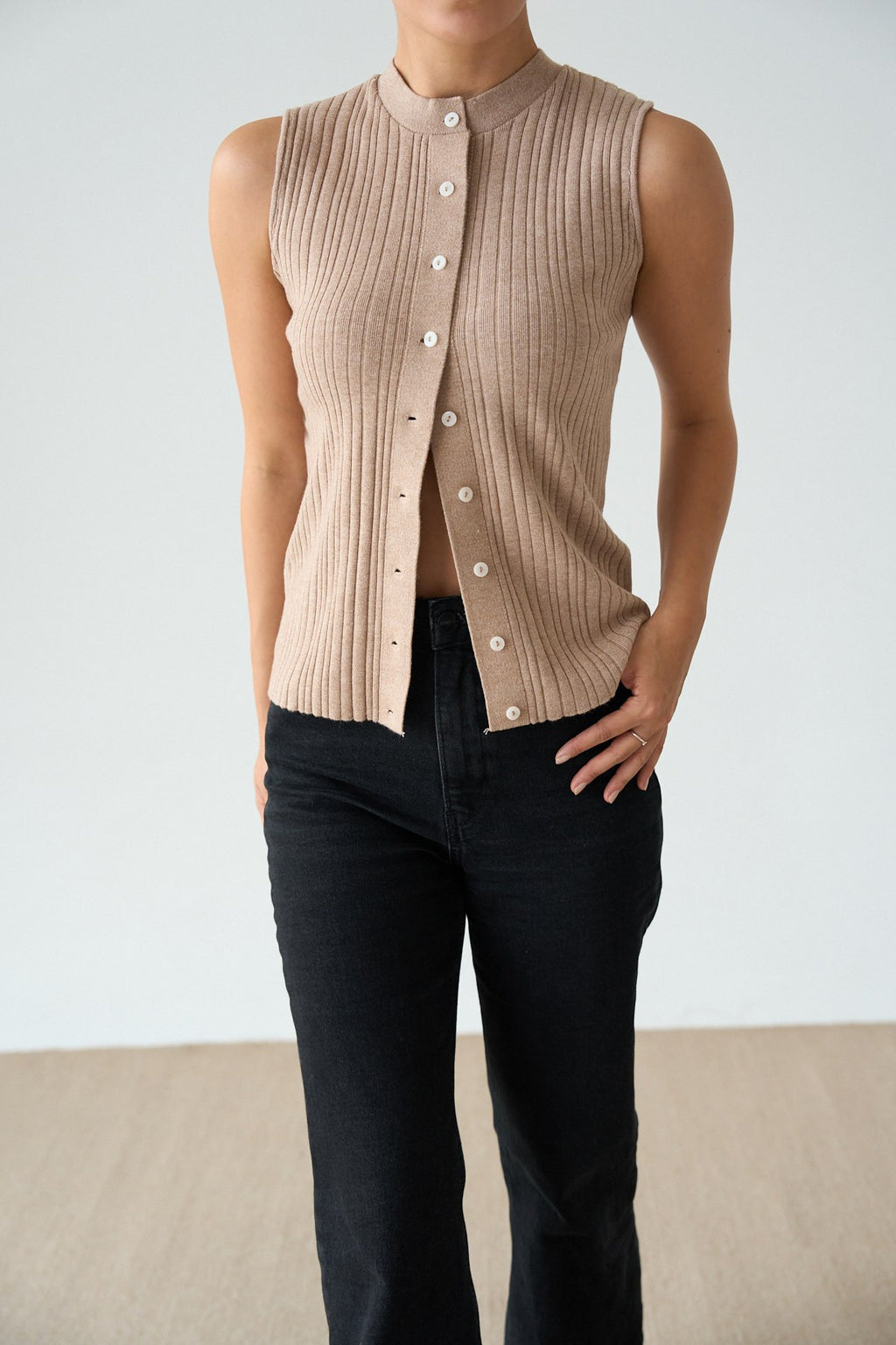 Mint/ beige vest