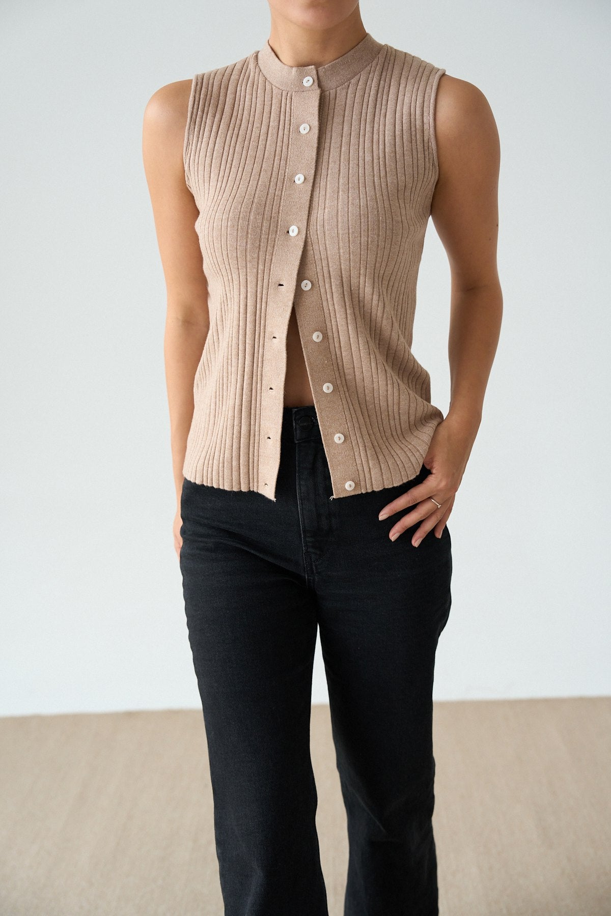 Mint/ beige vest