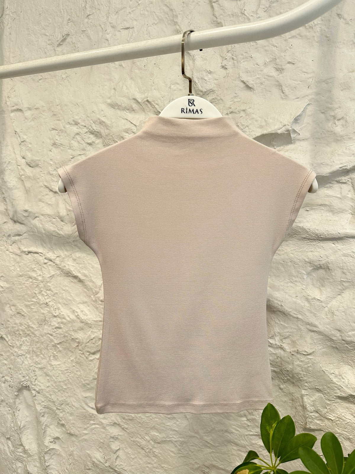 Beige Red Olive green top