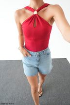 Red/white top